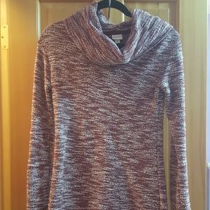 Plum Long Sleeve Mini Turtle Neck Sweater Dress